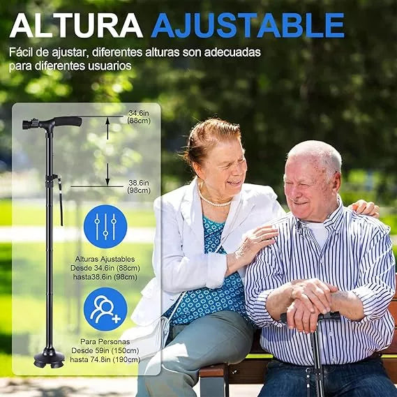 Bastón WalkBuddy- Estabilidad total – Camine con confianza en cualquier terreno